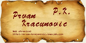 Prvan Kračunović vizit kartica